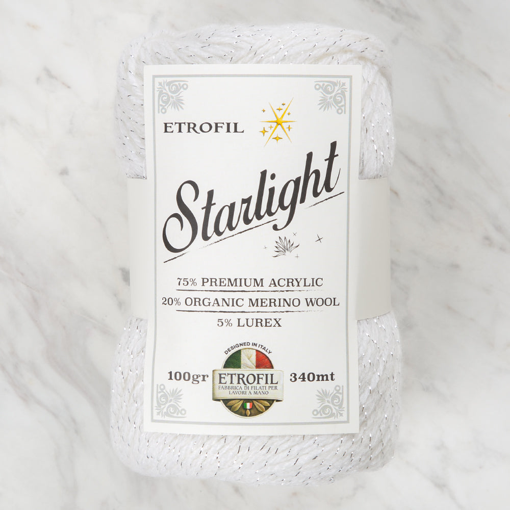 Etrofil Starlight Beyaz El Örgü İpi - 70187